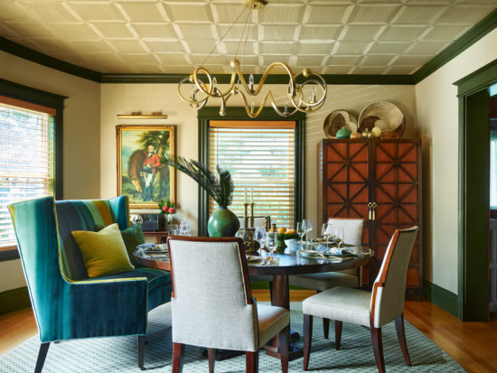Boston interior designer Dane Austin's dining room. Jared Kuzia Photography.