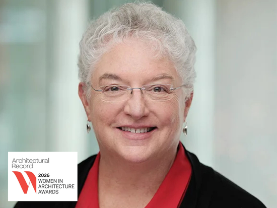 Portrait of Carole Wedge with the logo for "Architectural Record 2026 Women in Architecture Awards" in the bottom left corner.