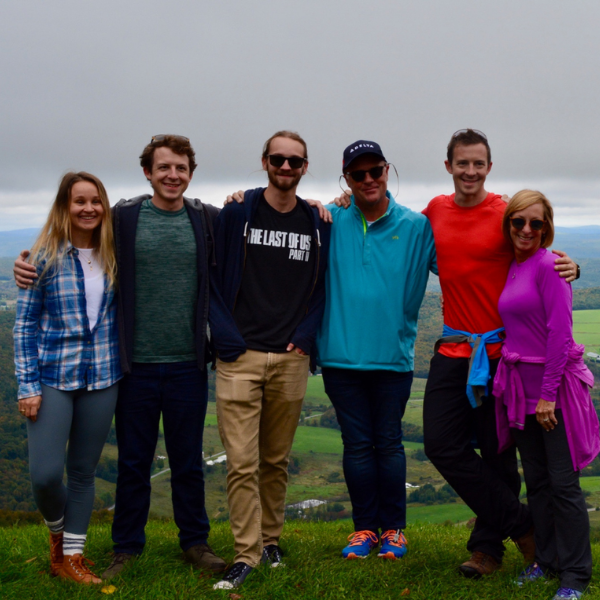 James 'Jim', B.Arch'85, with his wife, Michèle, and sons Nicholas, Graham, Julius, and daughter-in-law, Kaitlin Kukla.