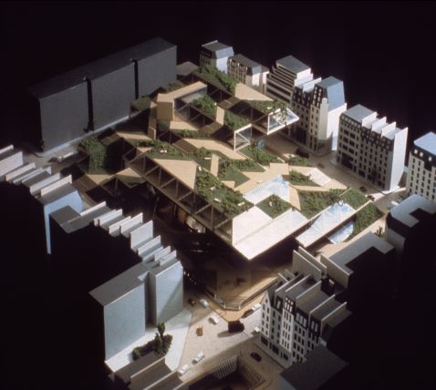 Pompidou Center Competition Model, 1971. Courtesy of Safdie Architects.