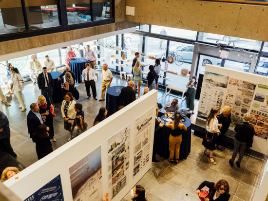 Overview of the McCormick Gallery's 2022 Graduate Exhibit during the 2022 Academic Honors and Awards Reception.