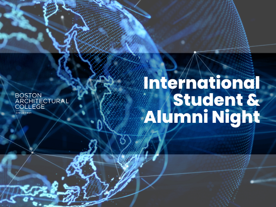 BAC logo (left). International Student and Alumni Night (right). 