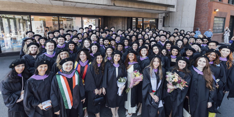 BAC Class of 2024 Commencement Group Photo in front of the BAC's 320 Newbury Street building.