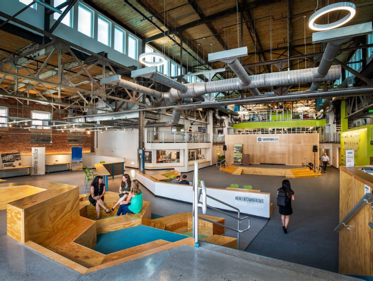 Greentown Labs - A converted warehouse space for innovation created with and for the community. Photo by L. Barry Hetherington.