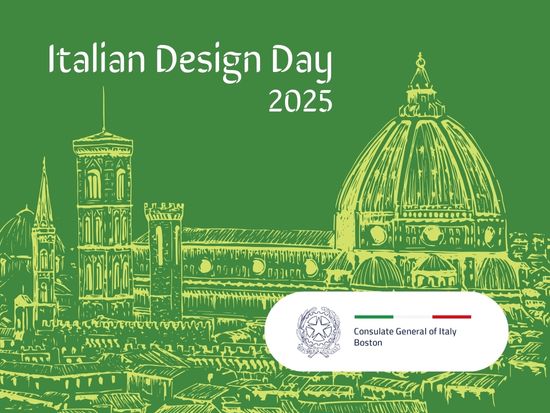 Italian Design Day 2025. Consulate General of Italy Boston (logo).