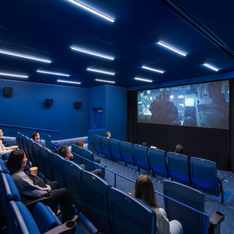 The addition translates the original art deco vocabulary into a contemporary architectural expression in order to produce a new, very Coolidge, synthetic whole. The project’s goal was to preserve and expand the Coolidge’s unique atmosphere by strategically refreshing key elements. Photo Credit: Anton Grassl.