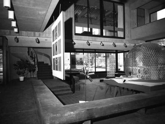 Looking at the new ground floor interior of the BAC's 320 Newbury Street ca 1966. Photo Credit George Zimberg.