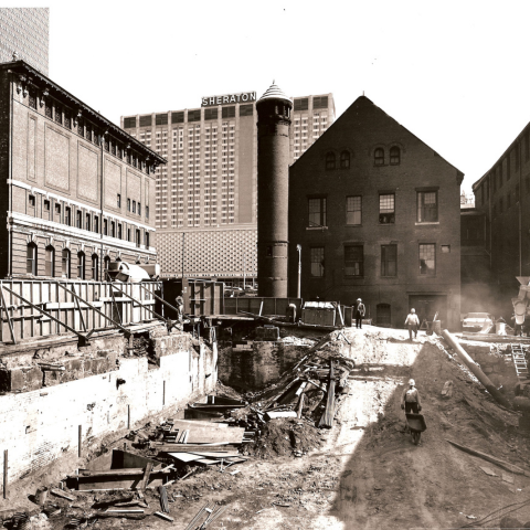Construction begins on 320 Newbury Street, ca. 1960. Photo Credit Stephen W. Plimpton.