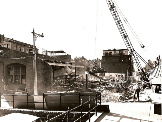 Image of the demolition of the old 320 building, looking towards Newbury St. from Hereford, behind the fire station. Photo credit Stephen W. Plimpton. Image owned by the BAC.