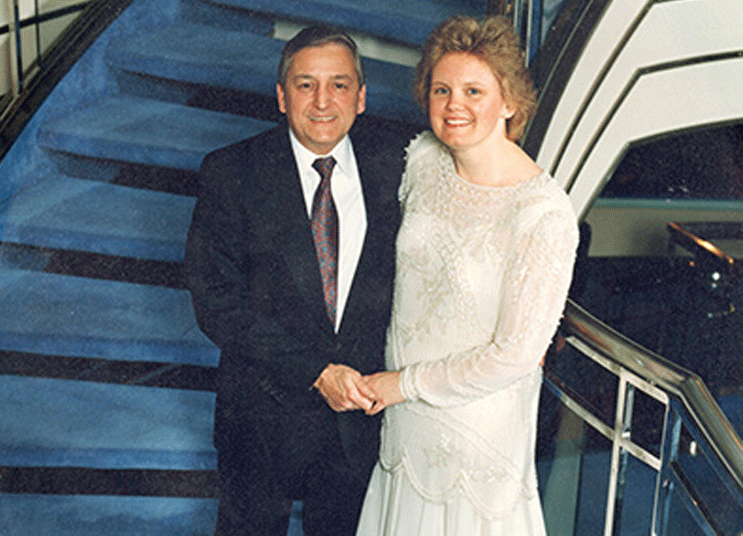 Tony and Judy at honeymoon cruise, 1990