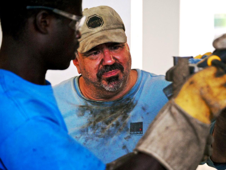 Jim in the early days of construction at the Hôpital Universitaire de Mirebalais (HUM) in Haiti before BHI was officially founded.