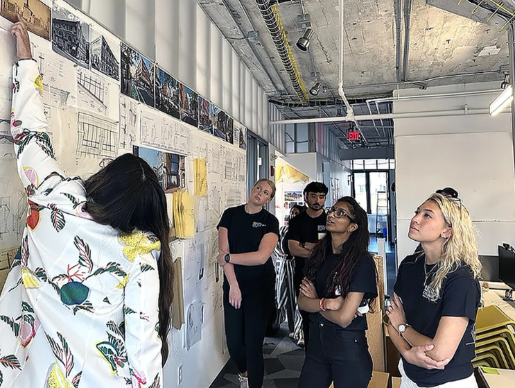 Incoming BAC students tour Bruner / Cott Architects, a JUST-labeled firm, during New Student Orientation. Photo by: Bethany I. Lundell Garver.
