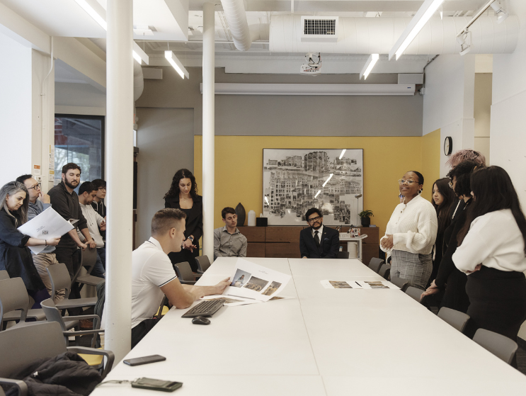 Boston Architectural College students at the architecture firm Prellwitz Chilinski Associates.