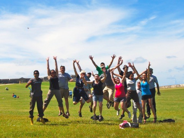Group shot from one of the BAC long studios in Puerto Rico&mdash;John stands at the back right.