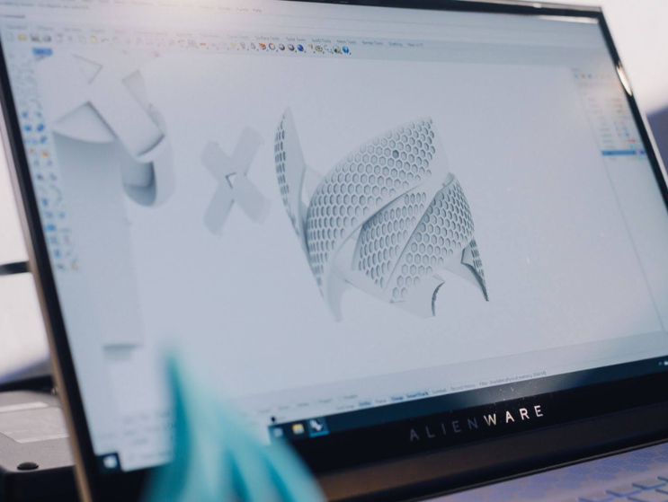 A student's 3D architectural model displayed accessible through BAC Cloud Lab, enabling remote access to design software.